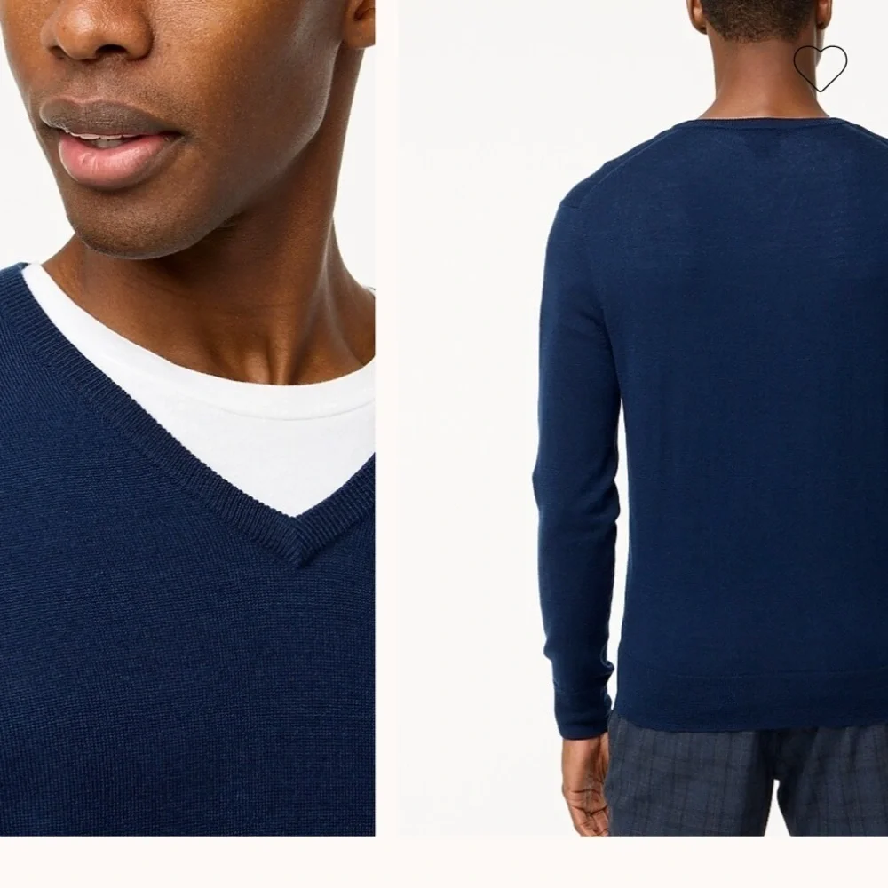 J Crew Men’s Machine-washable merino wool-blend V-neck sweater Size XXL